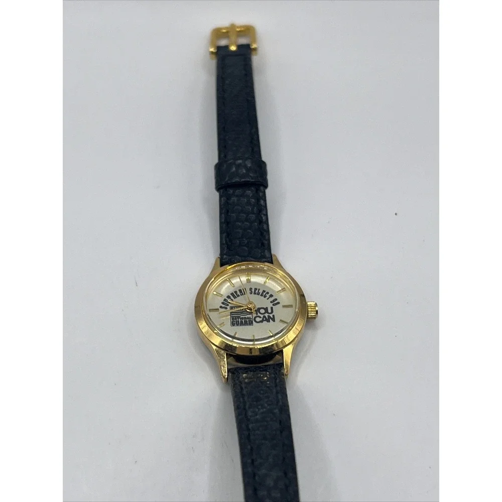 National Guard Women's Watch Southern Select 98 Black Leather‎ Band- New Battery